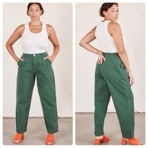 Big Bud Press Trouser Pleated Pants Women 100% Cotton Green Sz XXS